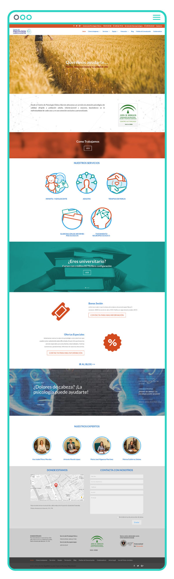 Diseño web a medida de Centro Psicológico Alarcón