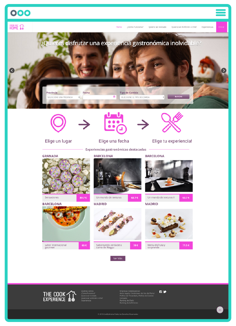 Página web de Cook Eat Home Página web de Cook Eat Home, desarrollo web por App&Web