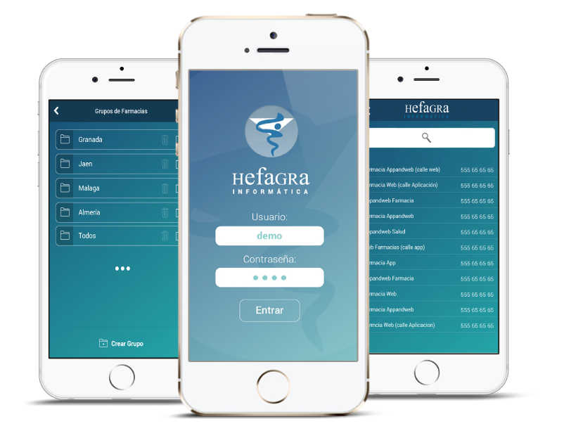 App nativa android y ios de Hefagra, desarrollada por App&Web