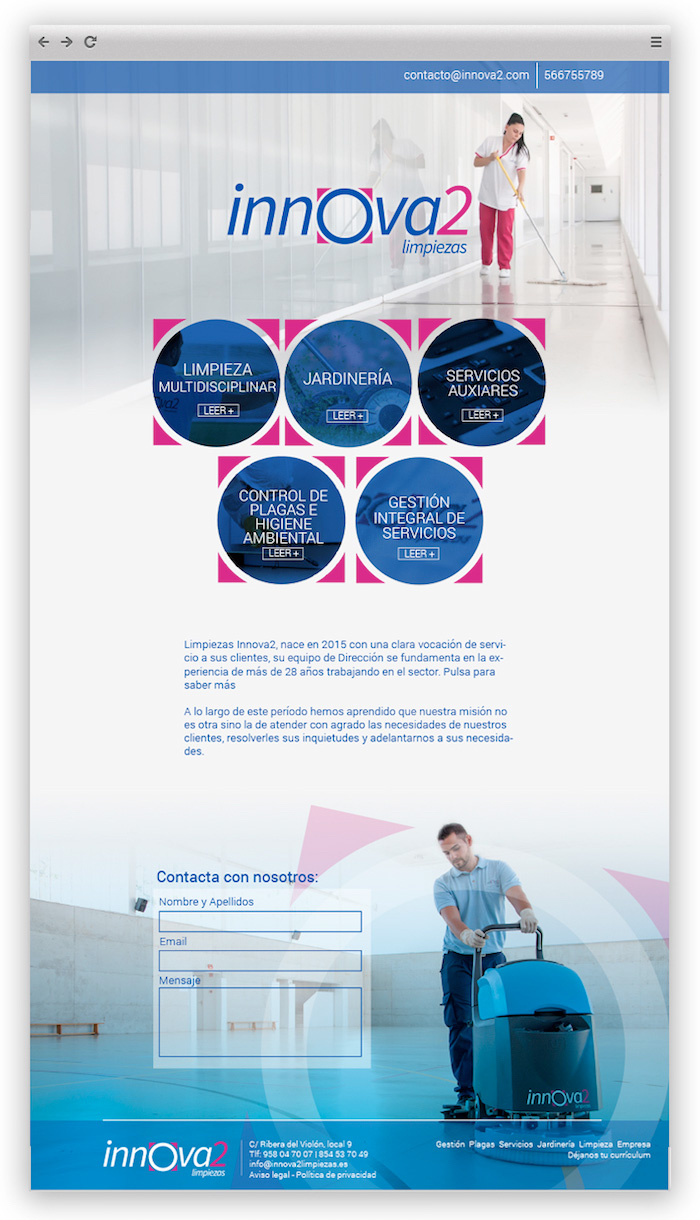 Página web de Innova 2 Limpiezas Página web de Innova 2 Limpiezas, uno de los proyectos destacados de App&Web