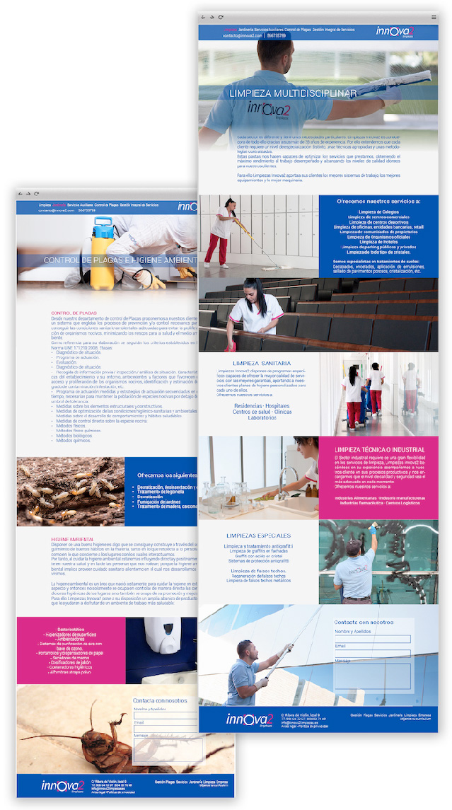 Página web de Innova2 Limpiezas, diseñada por App&Web Página web de Innova2 Limpiezas, uno de los proyectos destacados de App&Web
