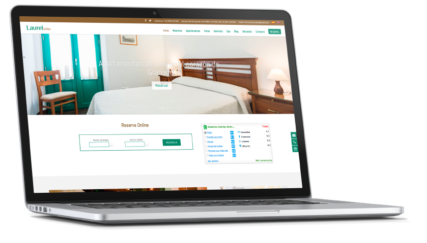 Página web de Laurel Suites Página web de Laurel Suites, uno de los proyectos destacados de App&Web