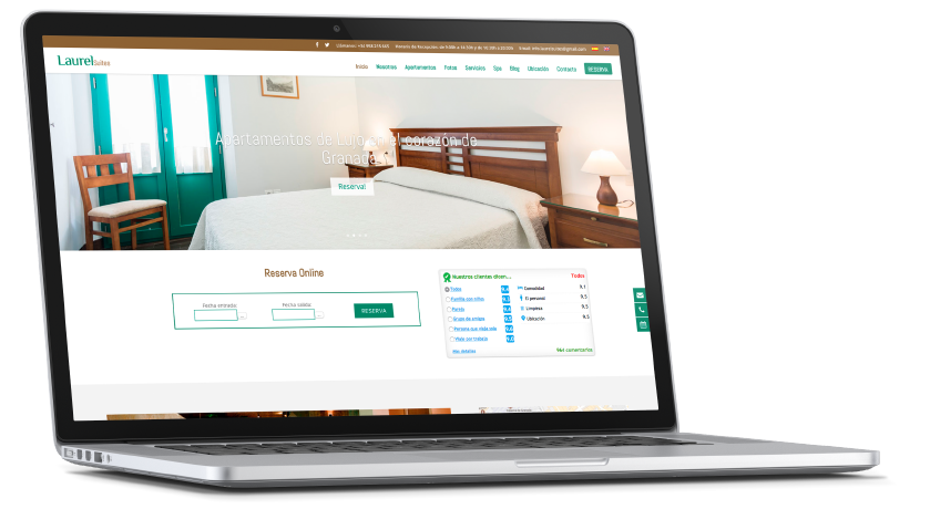 Página web de Laurel Suites, uno de los proyectos destacados de App&Web