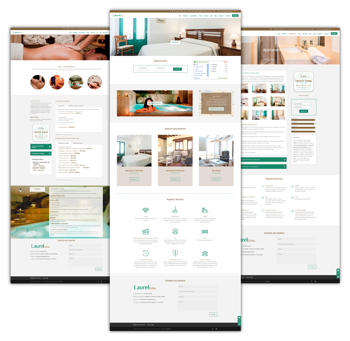 Página web de Laurel Suites, uno de los proyectos destacados de App&Web