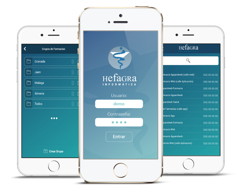 App nativa android y ios de Hefagra, desarrollada por App&Web