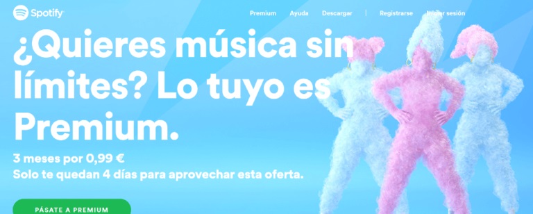 Colores intensos de Spotify, una de las tendencias en diseño web