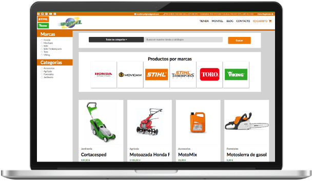 Imagen de la tienda online a medida de Montiel Desarrollo a medida de tienda online para Montiel