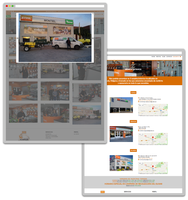 Imágenes de la tienda online a medida de Montiel Montiel, desarrollo de tienda online a medida