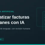 Ilustración de documentos con líneas de datos extraídos por IA